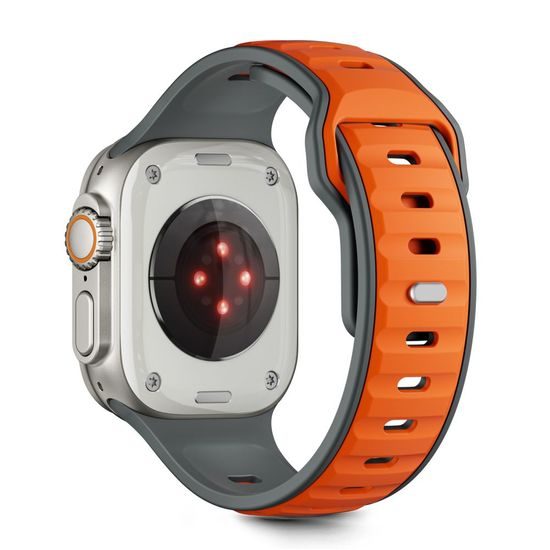 Tech-Protect IconBand Line Apple Watch 8 / 9 / 10 / 11 / SE / Ultra (44 / 45 / 46 / 49 mm), γκρι / πορτοκαλί