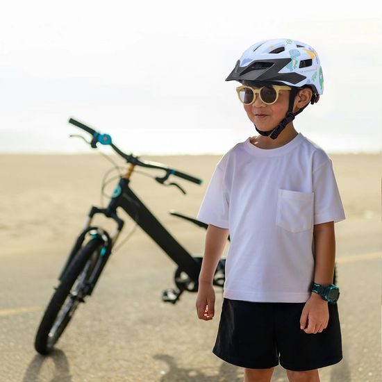 Casco da ciclismo per bambini Wozinsky con visiera rimovibile S, azzurro