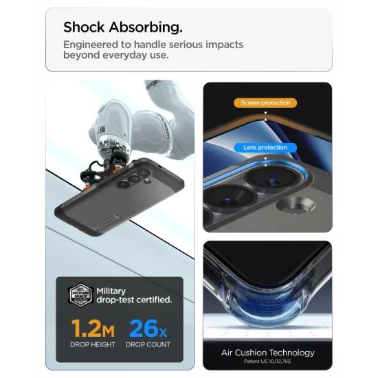 Spigen Tough Armor MagSafe obal, Samsung Galaxy S26, šedý