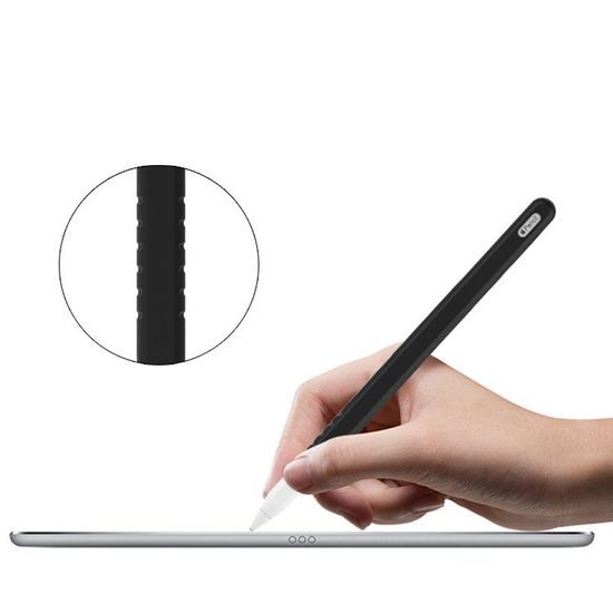Púzdro pre Apple Pencil 2 so silikónovým prekrytím stylusu, čierne