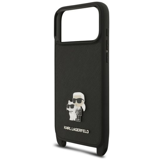 Karl Lagerfeld Saffiano K&C Metal Pin CBDY Crossbody ümbris iPhone 17 Pro / 18 Pro – must