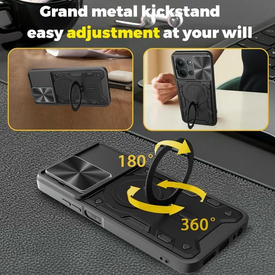 Θήκη Camshield Ring, Xiaomi Redmi 15C, μαύρη