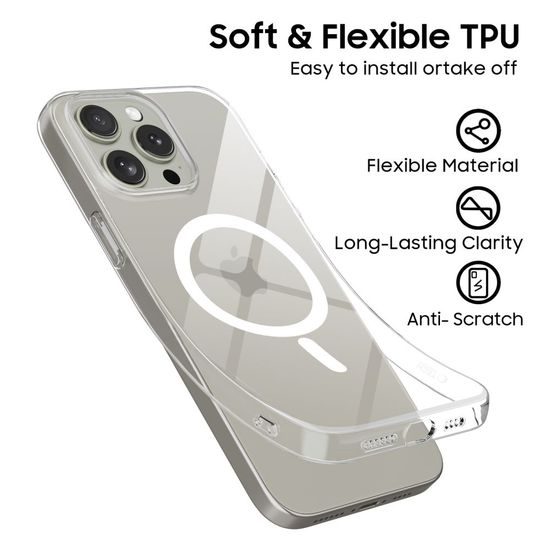 Tech-Protect FlexAir MagSafe iPhone 15 Pro ümbris – läbipaistev