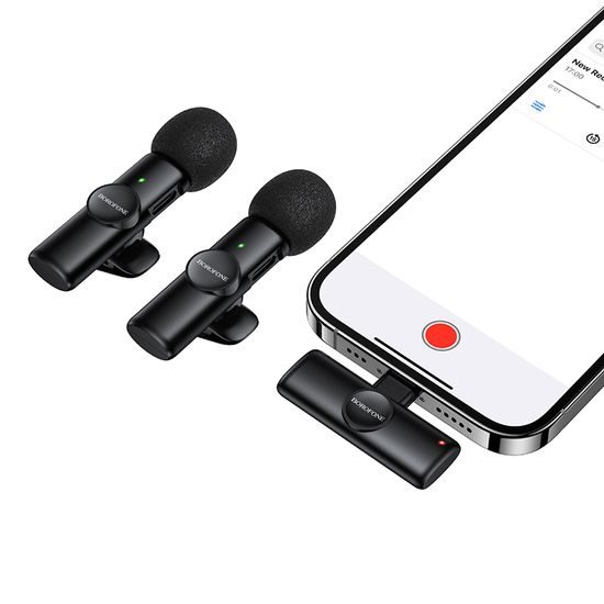 Borofone BFK16A Bezdrátový mikrofon Lightning, 2 kusy, černý