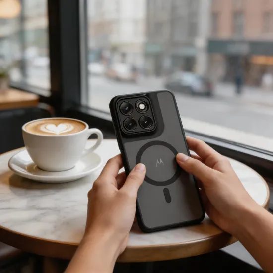 Tech-Protect MagMat Schutzhülle für Motorola Edge 70 Fusion / Fusion Plus 5G - MagSafe kompatibel - Schwarz Matt