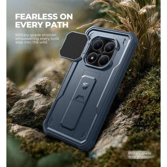Husă Dexnor 360 Kickstand Camprotector Xiaomi Redmi Note 15 Pro 5G, albastră