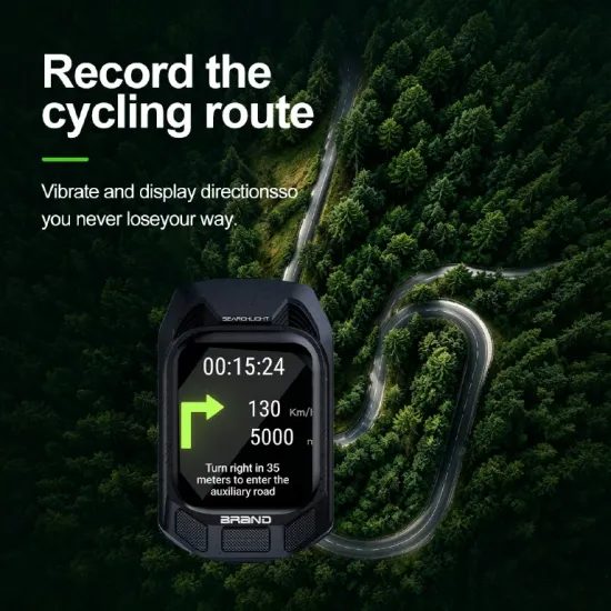 Computer ciclocomputer GPS inteligent cu display AMOLED 2,13", navigație și Bluetooth 5.0