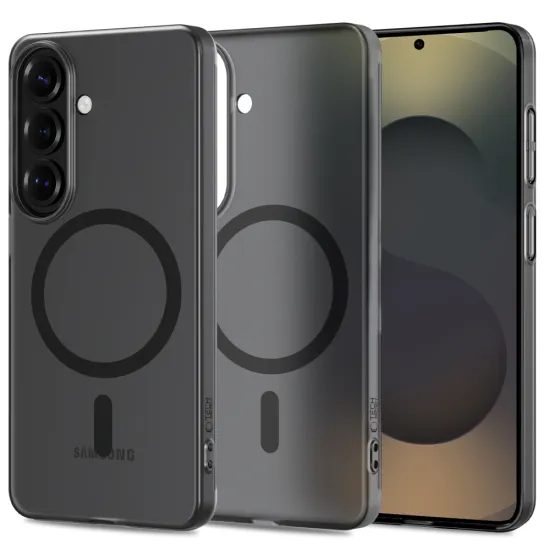 Samsung Galaxy S26 Hoesje - Tech-Protect MagSlim - MagSafe geschikt - met Camera Cover - Zwart Mat