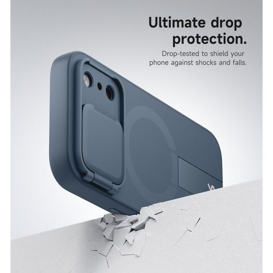 Husă Suritch MagSafe cu Suport și Protecție Cameră pentru iPhone 17 Pro Max / 18 Pro Max, albastră