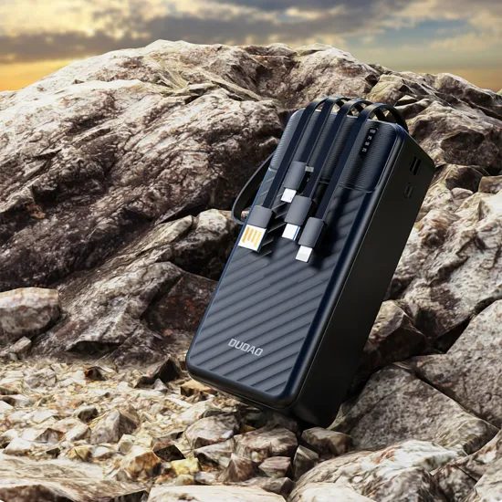 Dudao K11 Max power bank με ενσωματωμένα καλώδια, 30000mAh, μαύρο