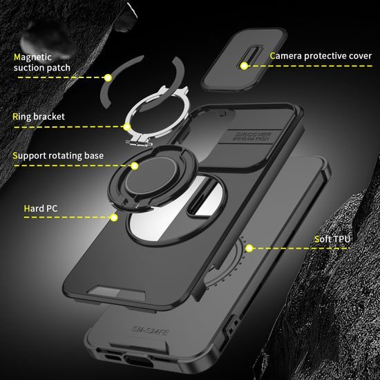 Camslide Stand obal, Samsung Galaxy S23 FE, čierny
