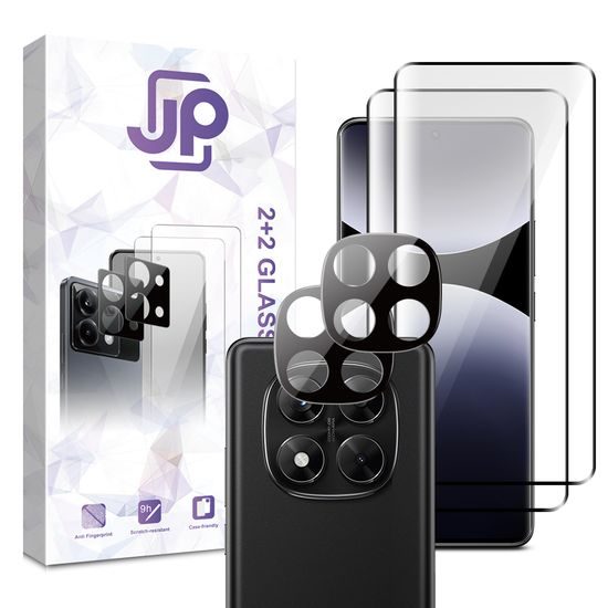 Πακέτο JP Combo, Σετ 2 προστατευτικών γυαλιών και 2 καλυμμάτων φακού, Xiaomi Redmi Note 14 Pro Plus 5G