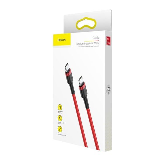 Cablu Baseus Cafule, USB-C, roșu, 2 m (CATKLF-H09)