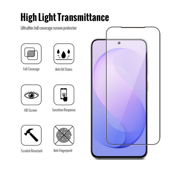 JP 5D Combo pack, Set 2 folii sticlă securizată 5D și 2 protecții cameră foto, Samsung Galaxy S26 FE