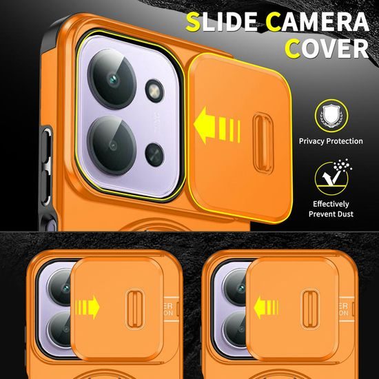 Custodia Camslide Stand, Xiaomi Redmi 15C, arancione