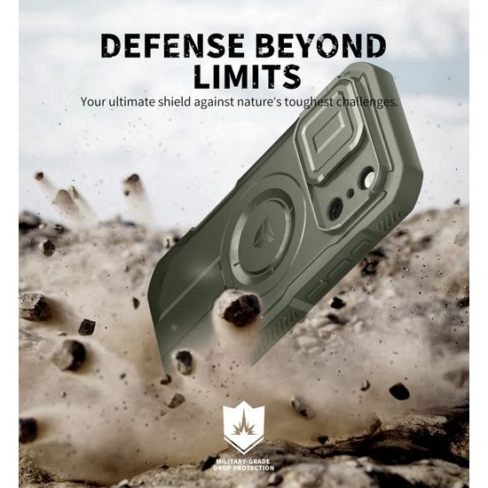 Dexnor MagSafe 360 Kickstand Camprotector maska iPhone 17 Pro, zelena