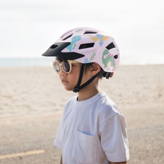 Casco da ciclismo per bambini Wozinsky con visiera rimovibile S, rosa