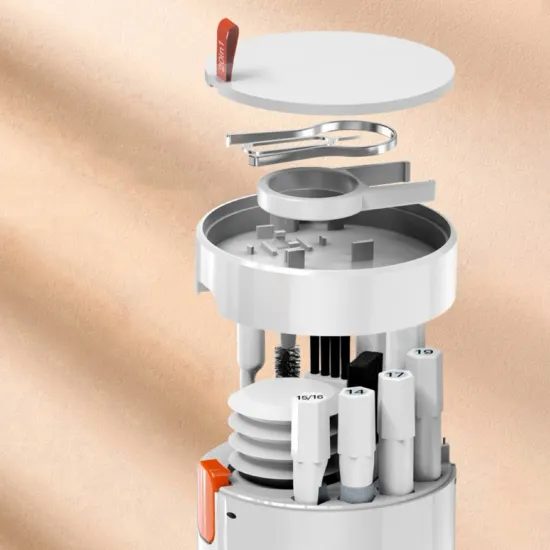 Πολυλειτουργικό σετ καθαρισμού 20σε1 για ακουστικά, πληκτρολόγια και οθόνες, λευκό