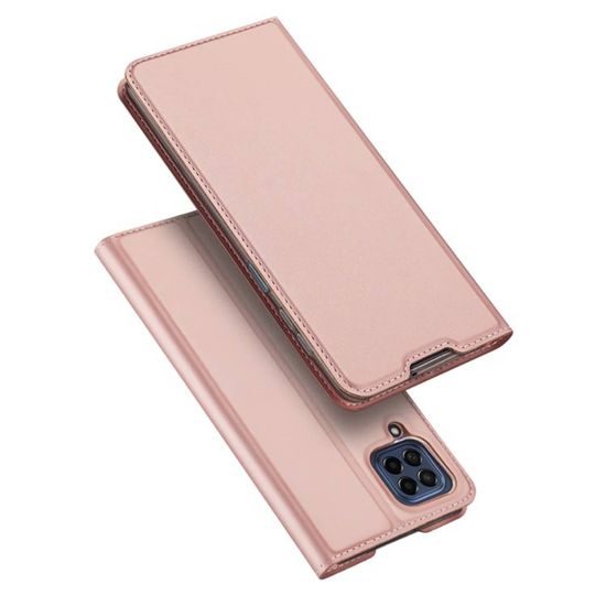 Dux Ducis Skin Leather case, könyves tok, Samsung Galaxy M53 5G, rózsaszín