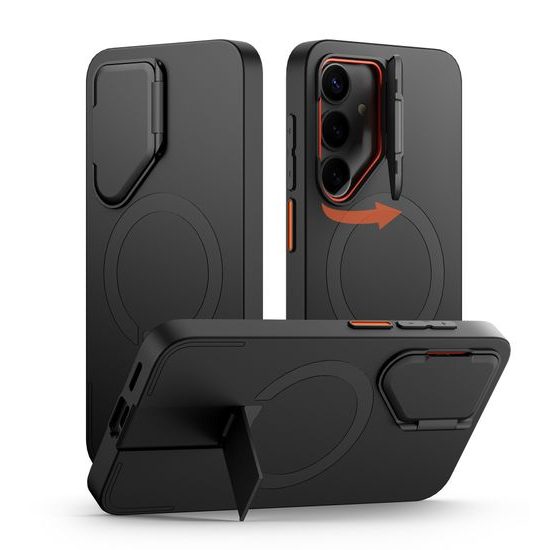 Suritch MagSafe Kickstand Camprotector Θήκη Samsung Galaxy S25 Plus, Μαύρη