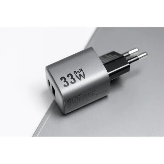 Forcell F-Energy adaptér VT-31 33W GaN USB-C a USB A, sivý
