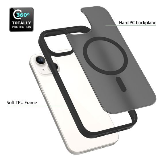 JP MagFit Colour MagSafe obal s N52 magnetem, iPhone 15, černý