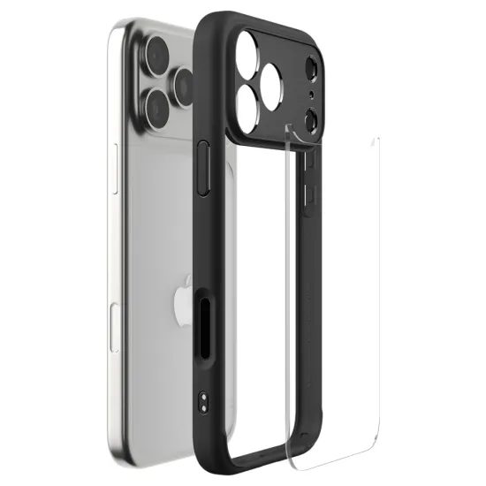 Spigen Ultra Hybrid Case für iPhone 17 Pro - Schutzhülle mit TPU und Polycarbonat - Schwarz
