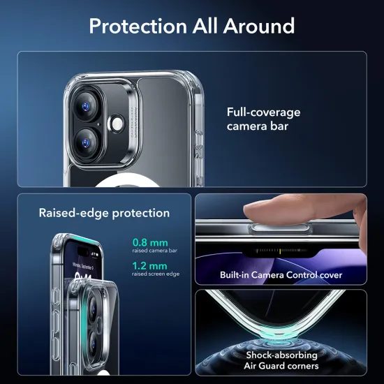 ESR Classic Hybrid MagSafe + σκληρυμένο γυαλί, iPhone 17, διαφανές
