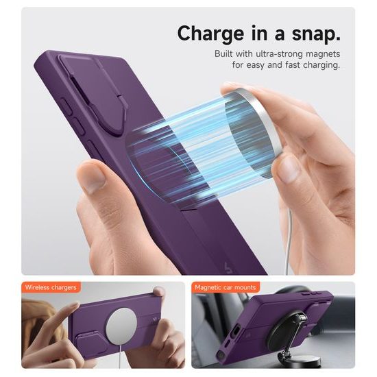 Suritch MagSafe Kickstand Camprotector maska Samsung Galaxy S24 Ultra, ružičasta