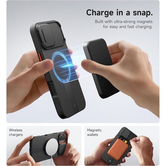 Θήκη Suritch MagSafe με Βάση Στήριξης Camprotector για iPhone 16 Plus, Μαύρη