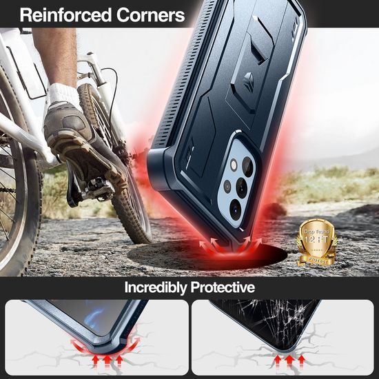 Dexnor 360 Kickstand obal Samsung Galaxy A53, modrý