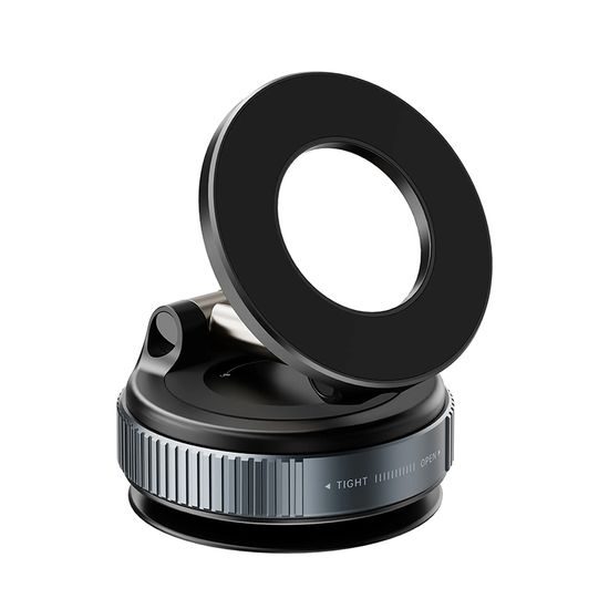 360° mágneses állítható tapadókorongos telefontartó autóba, fekete. C45