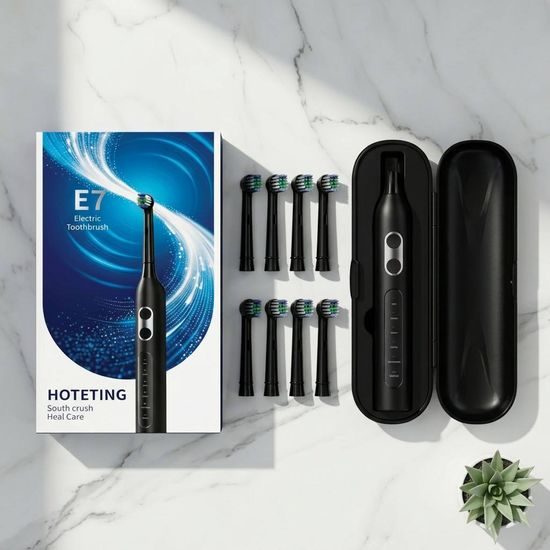 Sonische elektrische Zahnbürste E7 mit 8 Bürstenköpfen - 5 Modi - IPX7 - 1500 mAh - Weiß