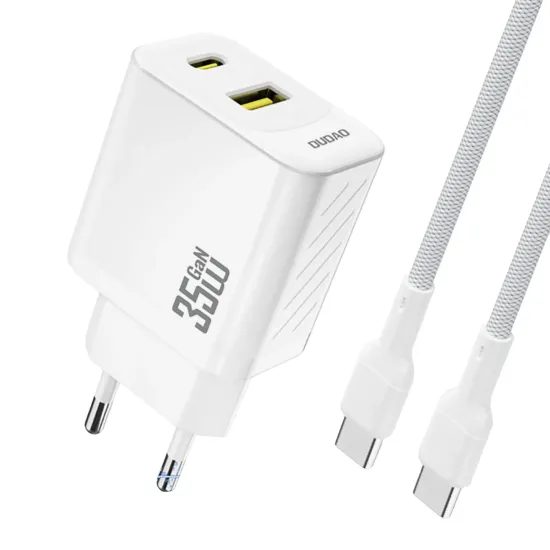 Dudao A27 MaxC Oplader + USB-C Kabel - 35W - GaN - Wit
