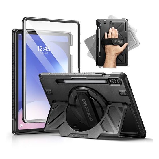 Dexnor 360 Περιστρεφόμενη θήκη, Samsung Galaxy Tab S10 Plus / S9 Plus, μαύρη