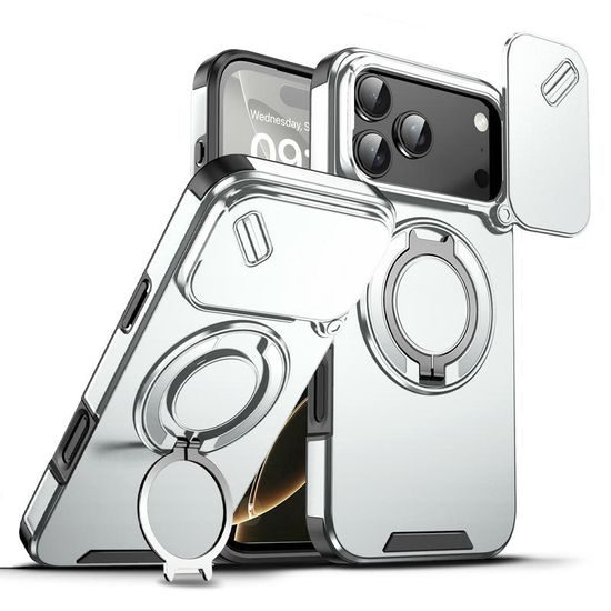 Camslide Stand etui, iPhone 17 Pro Max, srebrn