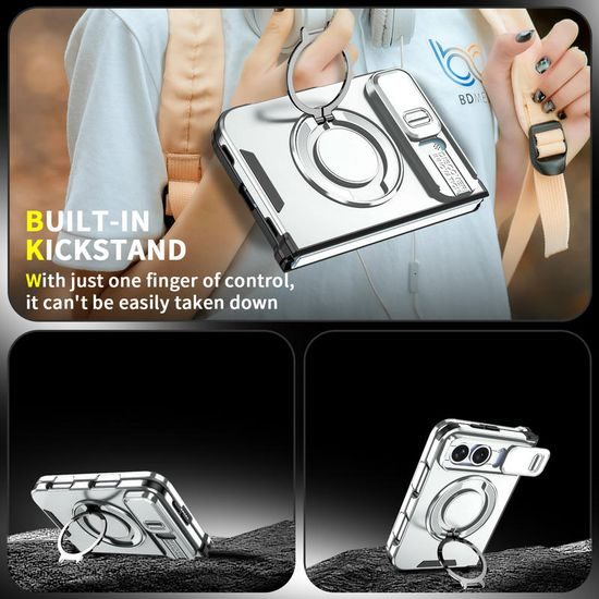Camslide Stand etui, iPhone Duo, srebrn