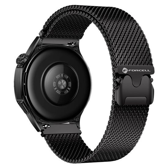 F-Design FS10 Stalen Horlogeband - Milanees Mesh - voor Samsung Watch 22 mm - Zwart