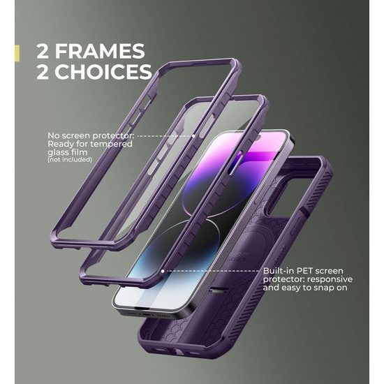 Dexnor MagSafe Case für iPhone 14 Pro Max - 360° Kickstand mit Kameraschutz - Lila