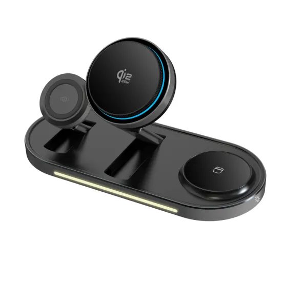 Tech-Protect A51 ArcticBoost 3in1 Kabelloses MagSafe Ladegerät für Smartphone, Smartwatch & Earbuds - Qi 2.2 - 25W - Schwarz