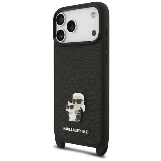 Karl Lagerfeld Saffiano K&C Metal Pin CBDY Crossbody ümbris iPhone 17 Pro / 18 Pro – must