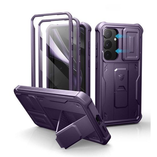 Dexnor 360 Kickstand Camprotector Θήκη Samsung Galaxy S25 Plus, Μωβ