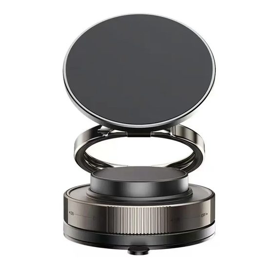 Μαγνητική βάση τηλεφώνου αυτοκινήτου 360° με βεντούζα και μαγνήτη ρουβιδίου, μαύρη, C46