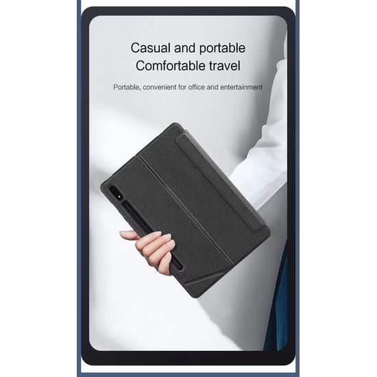 JP Μαγνητική θήκη με αποσπώμενο πληκτρολόγιο Bluetooth, touchpad, φωτισμό, περιστρεφόμενη βάση και θήκη για stylus, Samsung Galaxy Tab S8 Ultra / S9 Ultra / S10 Ultra, μαύρη