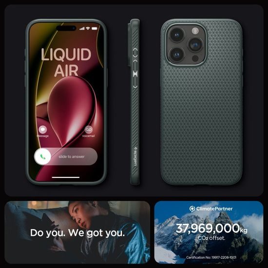 Spigen Liquid Air, iPhone 15 Pro Max, grün