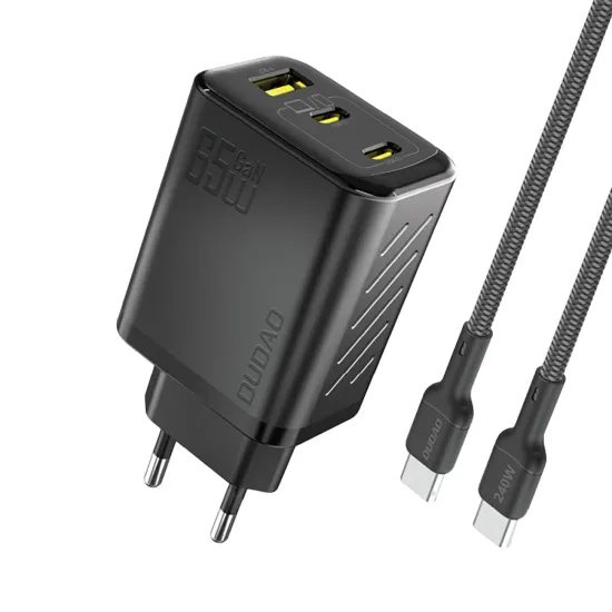Dudao A29C φορτιστής + καλώδιο USB-C, 65W, GaN, μαύρο