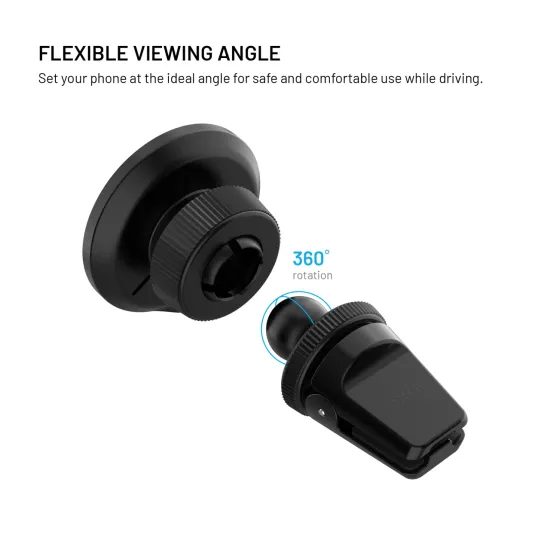 Autós tartó vezeték nélküli töltéssel FIXED MagRound 3, MagSafe, 25W, Qi2.2, fekete