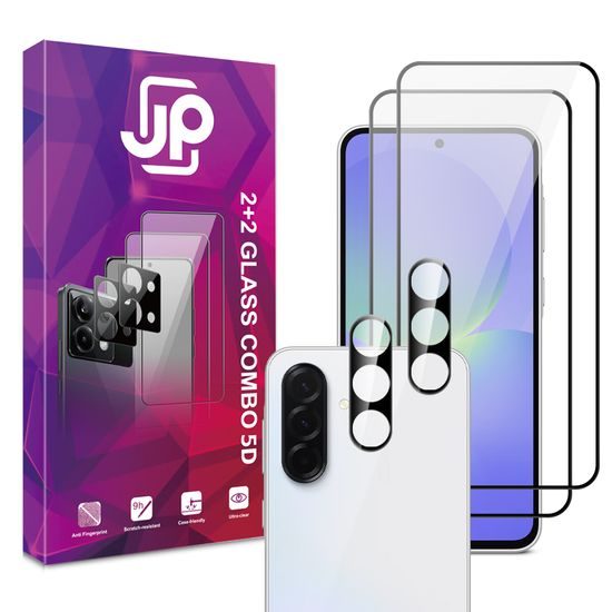 JP 5D Combo pack, Sada 2 5D tvrzených skel a 2 sklíček na fotoaparát, Samsung Galaxy A57
