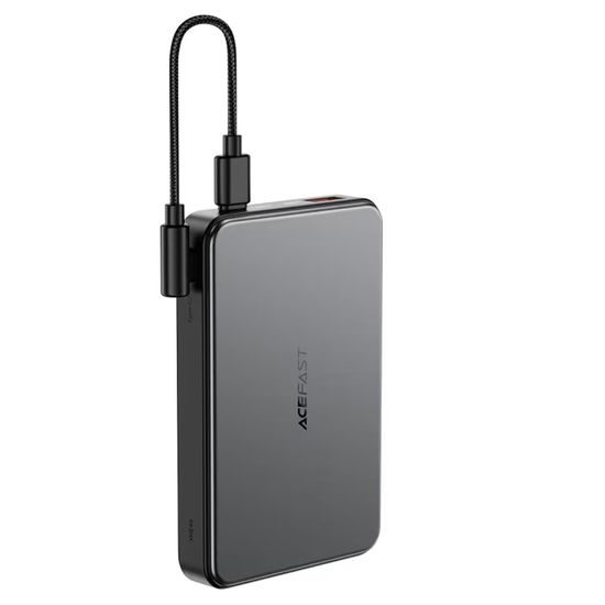 Acefast MagSafe Draadloze Powerbank (M31) 10.000 mAh - 2x USB-C - met USB-C Kabel - 22,5 W - Zwart