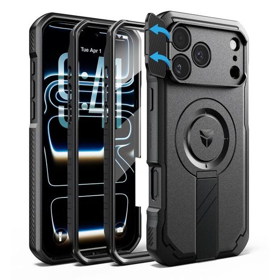 Dexnor MagSafe Case für iPhone 17 Pro Max / 18 Pro Max - 360° Kickstand mit Kameraschutz - Schwarz